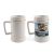 20 OZ Sublimation White Rectangle Handle Beer Stein with Golden Rim