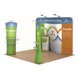 10ft Serpentine Ensemble Portable Fabric Tension Trade Show Display with Custom Graphic 