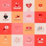 Pink Love Signs Set Vector Illustrations (Free Download Illustrations)