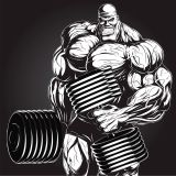 Bodybuilding Gym Muscle Dumbbell Man Vector Poster (Free Download Illustrations)