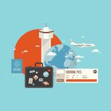 Businesstrip Corporate Travel Flat Vector Poster (Free Download Illustrations)