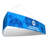 12ft Ceiling Banner Display Trade Show Curved Triangle Hanging Sign (Double Sided Graphic)