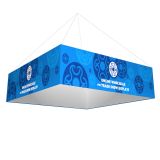 Square Tension Fabric Hanging Sign Tradeshow Display With Graphic 