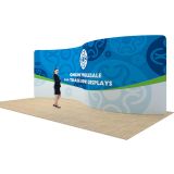 20ft Serpentine Back Wall Display with Custom Fabric Graphic