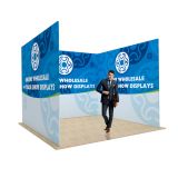 10ft U Shape Back Wall Display with Custom Single Sided Fabric Graphic