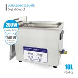 10L 240W 40kHz Professional Stainless Steel Digital Ultrasonic Cleaner Industrial Auto Engine Parts Cleaning with Heating Baskets