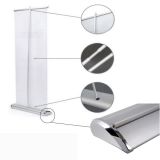 Group Buying-33"W x 79"H Upscale Silver Cap Broad Base Retractable / Roll Up Banner Stand (Stand Only)(5pcs/pack)