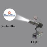 20W Desktop or Mountable LED Gobo Projector Advertising Logo Light (with Custom 3 Colors Rotating Glass Gobos)