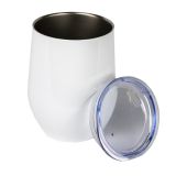 US Stock- 10PCS 12oz White Stainless Steel Red Wine Tumbler Mugs with Direct Drinking Lid