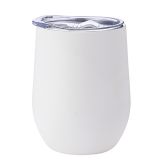 US Stock-CALCA 6pcs 12oz White Tumbler Double Wall Stainless Steel Insulated Eggshell Cup with lid