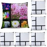 US Stock-CALCA 10 Pack Sublimation Blanks Polyester 6 Panel Photo Pillow Case Cushion Cover Throw Pillow Cover (15.7 x 15.75 Inches)