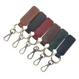 US Stock-CALCA 6 Pack Personalized Leather Keychain Crazy horse leather boyfriend car key holder Keyfob, for Birthday Best Gift
