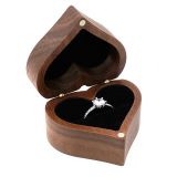 US Stock, CALCA 12PCS Heart Shaped Wood Blank Ring Box with Magnetic Retro Jewelry Wooden Storage Box For Couples Wooden Ring Box Jewelry Case Gifts