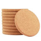 US Stock CALCA 10pcs Round Cork Coasters 4" Diameter for Cold Drinks Wine Glasses Plants Cups & Mugs