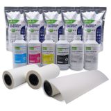 US Stock, CALCA 24in/60cm DTF Film Rolls Printing Starter Supply Pack (1L CMYK, 2L W Ink, 11 lbs Powder, 3 Rolls 24in/60cm DTF Film)