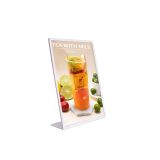 L Shape White Slanted Plastic Sign Holder A4 A5 A6