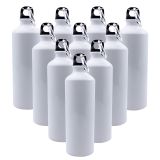 US Stock, CALCA 60pcs/Pack 750ml Blank Aluminum Sports Bottle for Sublimation Printing, White