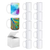 US Stock, CALCA 36 Pack 15OZ Sublimation White Ceramic Mug Blanks Coffee Cup Mug Blank with White Box