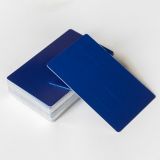 50 Pack Black 0.8mm Metal Business Cards Blanks Aluminum Sheet Blank Metal Tags Materials for Laser Engraving DIY Gift Cards-Deep Blue