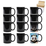 CALCA 36 Packs 11oz Sublimation Blank Full Color Changing Mugs Black High Glossy Sublimation Coffee Mugs, Magic Cups CALCA 36 Packs 11oz Sublimation Blank Full Color Changing Mugs Black High Glossy Sublimation Coffee Mugs, Magic Cups