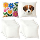 US Stock CALCA 10pcs 11.8in x 11.8in Plain White Sublimation Pillow Case Blanks Cushion Cover Throw Pillow Covers Embroidery Blanks (30 x 30cm)