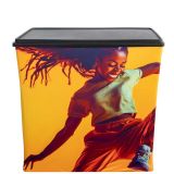 QOMOLANGMA Easy Fabric Podium Case Counter Foldable Rectangle Counter with Fascia