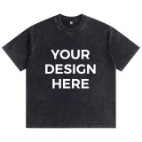 Custom Washed Distressed T-Shirts – 6.8 oz Grey, Premium DTG Print, Wholesale Available