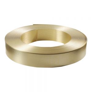 80mm (3.1") x 50m (164ft) Roll Brush Gold Aluminum Return Coil (With Folded Edge, 2 Rolls / Pack) for Channel Letter Sign Fabrication Making