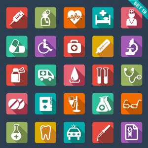 A Set of 25 Unique Icons with Medical Themes (Free Download Illustrations)