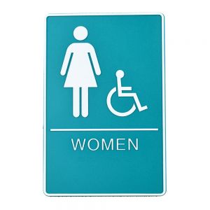 Female / Disabled, Toilet, Restroom Signs With Braille, ABS New Material