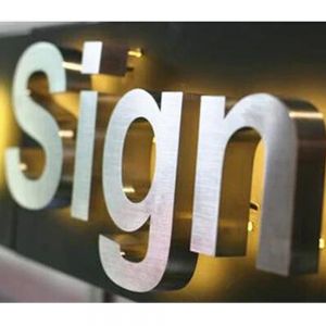 Indoor Customized Stainless Steel LED Channel Letters Backlit Signage