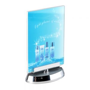 Rotating ABS Upright Sign Holders Top Load Table Tent Menu / Card Holders