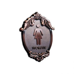 Antique-Style Female, Toilet, Restroom Signs