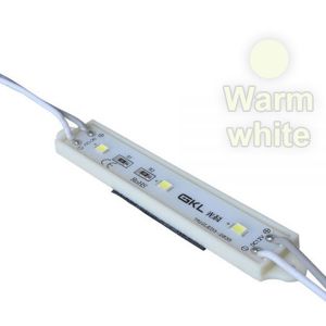 SMD 2835 Waterproof LED Module (3 LEDs, 0.72W, L80 x W15 x H5mm) for Channel Letters,Warm White