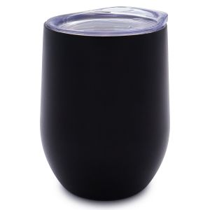 US Stock- 10PCS 12oz Black Stainless Steel Red Wine Tumbler Mugs with Direct Drinking Lid