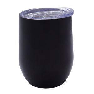 US Stock- 2PCS 12oz Black Stainless Steel Red Wine Tumbler Mugs with Direct Drinking Lid