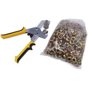 Manual Grommet Tool Eyelet Puncher for Eyelet #4 (10.5mm) with 500 Eyelets Included (Free Shipping)