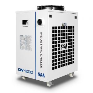 US Stock, S&A CW-6000BN Industrial Water Chiller for 100W Solid-state Laser, 22KW CNC Spindle, 30W-300W Fiber Laser Cooling, AC 1P 220V, 60Hz
