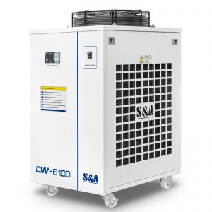S&A CW-6100AI Water Cooling Chiller System for 400W CO2 laser glass tube or 150W CO2 RF Laser Tube, 4200W Cooling Capacity, AC 1P 220V, 50Hz