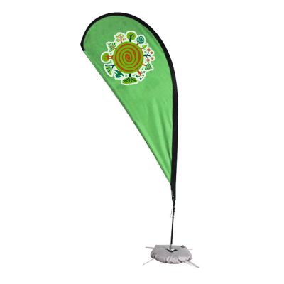 8.2 ft Teardrop Banner with Cross Water Bag Base (Double Sided Printing)