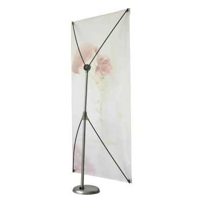 Round Base Height Adjustable X Banner Stand