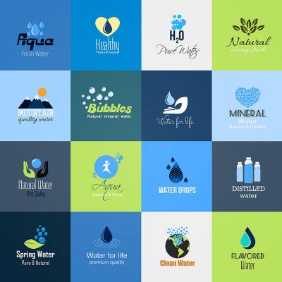 Blue Water Environmental Signs Set Vector Illustrations (Free Download Illustrations)