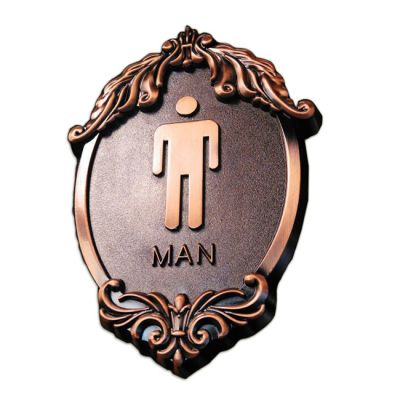 Antique-Style Male, Toilet, Restroom Signs