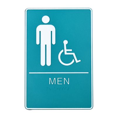 Male / Disabled, Toilet, Restroom Signs With Braille, ABS Plastic