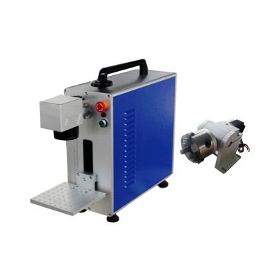 Portable 20W Fiber Laser Marking Metal EngravingEZ Cad FDA Certified, Rotary Axis Include
