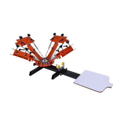 4 Color 1 Station Silk Screen Printing Machine 4-1 Press DIY T-Shirt Printing with Easy Adjusting System