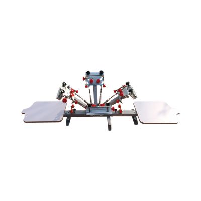 4 Color 2 Station Silk Screen Printing Press Machine with Micro Registration
