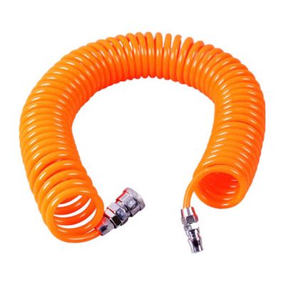 29.5ft x 0.3in Polyurethane Recoil Air Hose Coil Tube Spring Ends Air Tube for Air Compressor, Heavy Duty Sprayer and Industrial Usage