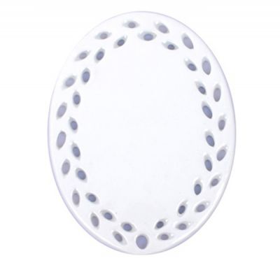 100pcs 3" Oval Doliy Leaf Ceramic Ornament