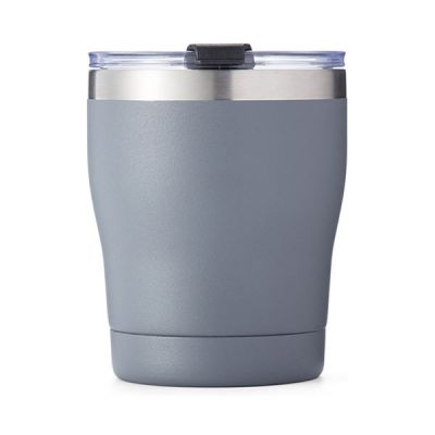 CALCA 10oz Stainless Steel Coffee Mugs Beer Tumbler with Sublimation Coating and Flip Cover Lid Grey